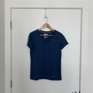 Nike Dri-Fit blue v-neck tee